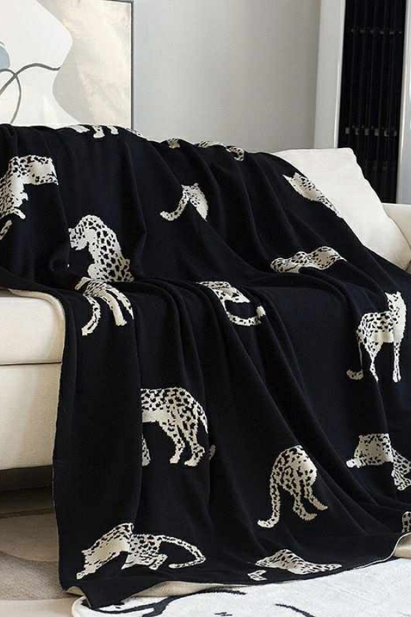 Black and Ivory Cheetah Luxury Blanket