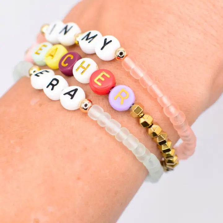 In My Teacher Era Thank You Personalized Gift Bracelet Set