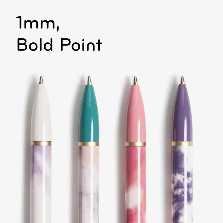 Soft Dye Ballpoint Pens, 4 Ct Assorted Colors
