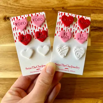 Valentine's Clay Studs