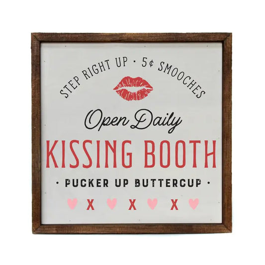 10x10 Kissing Booth Wood Signs Valentine's Day Home Decor