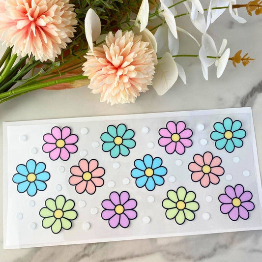 Simple Pastel Daisy | 16 oz UV DTF Wrap