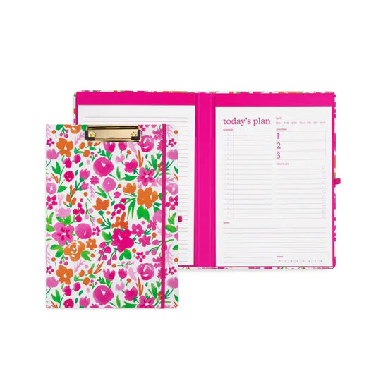 Double Pad Clipboard Folio, Watercolor Flowers