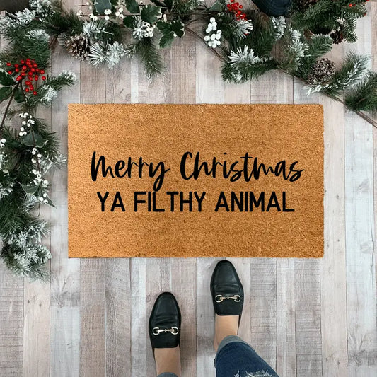 Merry Christmas Ya Filthy Animal Funny Christmas Doormat