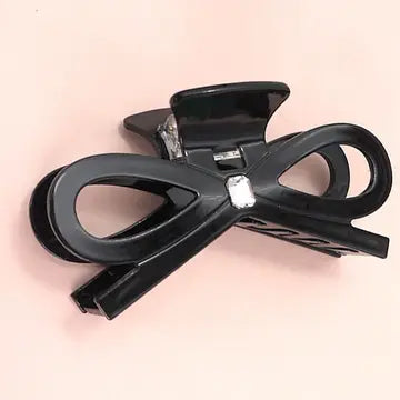 Large Cute Bow Ribbon Rhinestone Hair Claw Clips