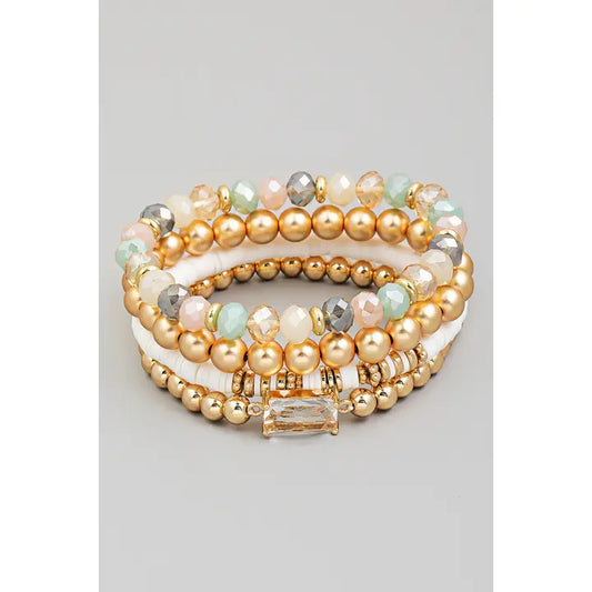 Assorted Ball Beaded Stackable Bracelet Set