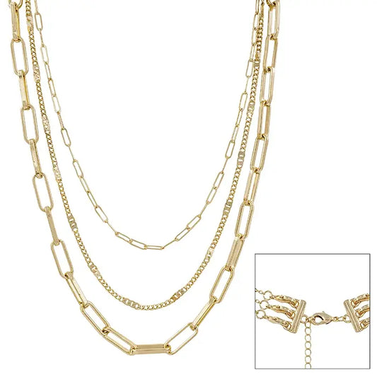 Gold Three Layered 16"-20" Necklace
