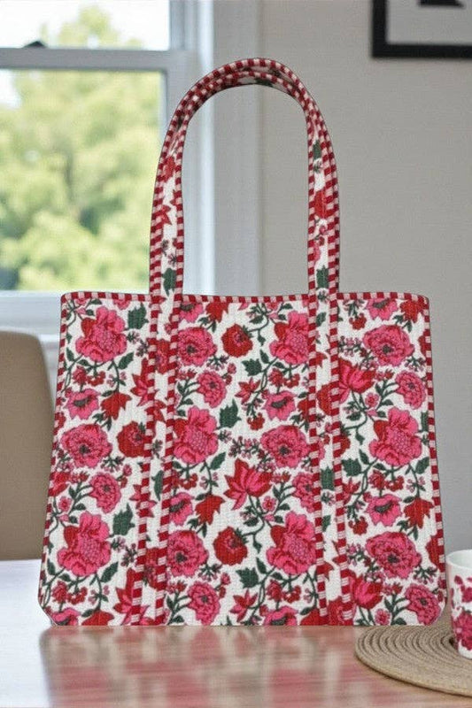 Poppy Lane Pink Floral Tote Bag