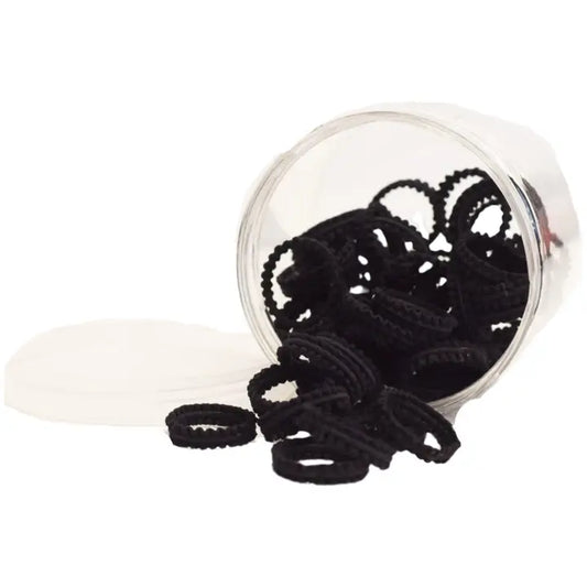 Wavy Elastic Hair Tie Sets - Black