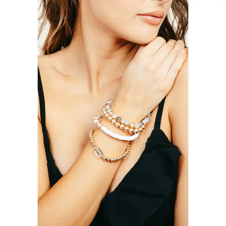 Assorted Ball Beaded Stackable Bracelet Set