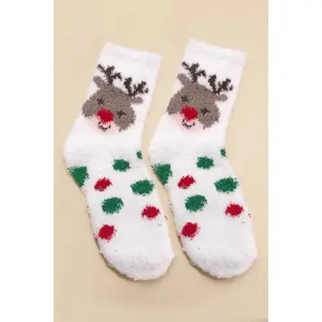 Christmas Holiday Warm Coral Fleece Fuzzy Socks