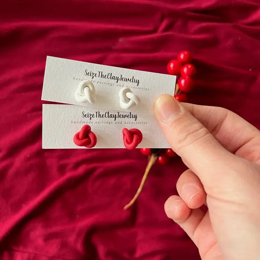 Knot Clay Studs, Knot Clay Earrings, Knot Stud Earrings