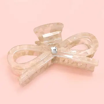 Large Cute Bow Ribbon Rhinestone Hair Claw Clips
