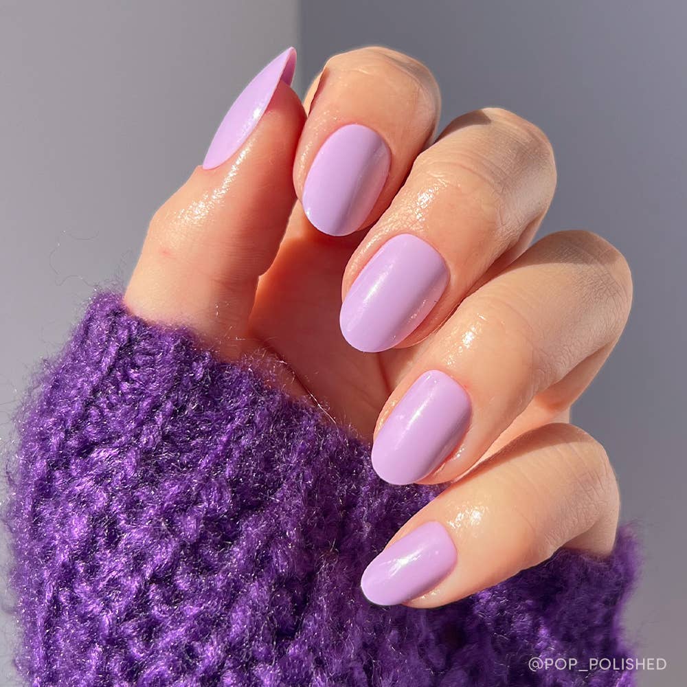Lilac Press-On Nails|Short Round Shape|Spring Press on Nails