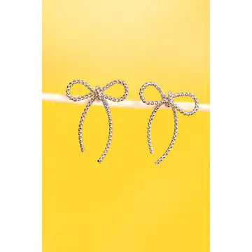 Rope Bow Design Stud Earrings