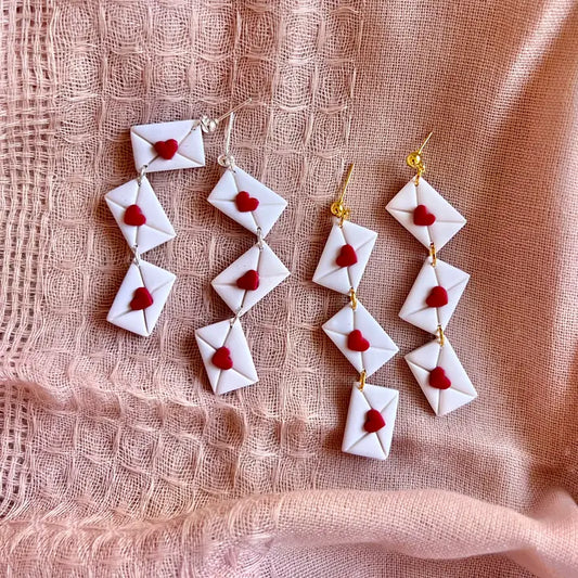 Love Letter Clay Earrings