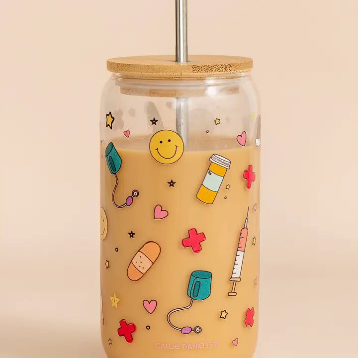 Healthcare Icons Glass Can