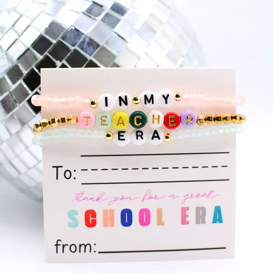 In My Teacher Era Thank You Personalized Gift Bracelet Set