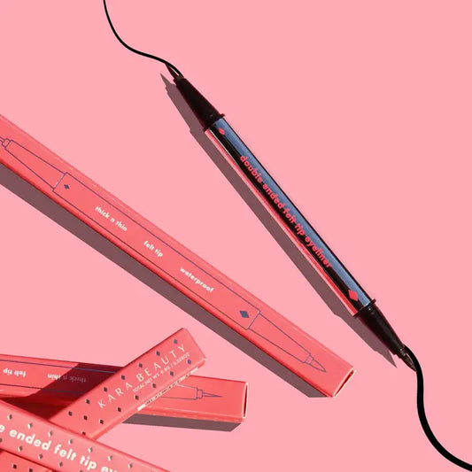 Black Double Ended Felt Tip Eyeliner - Vegan