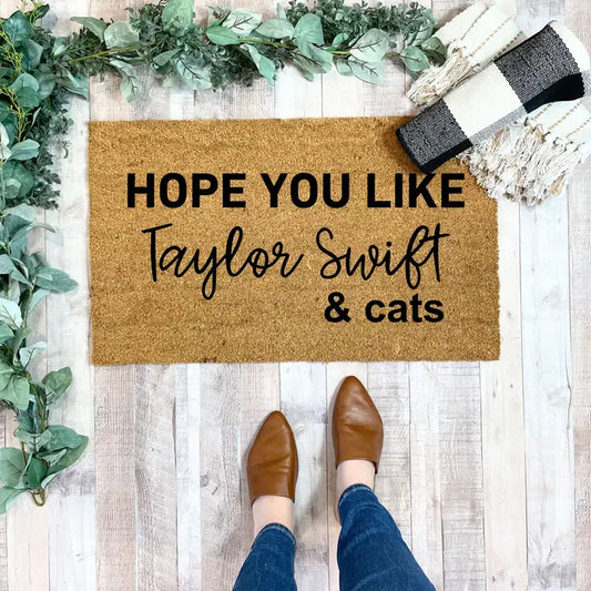 Hope You Like Taylor Swift and Cats Funny Doormat