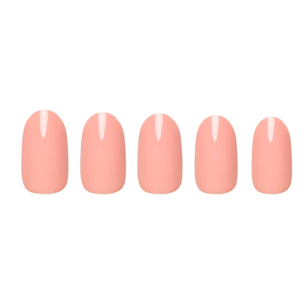Peach Coral Press-On Nails | Short Round Solid Nail