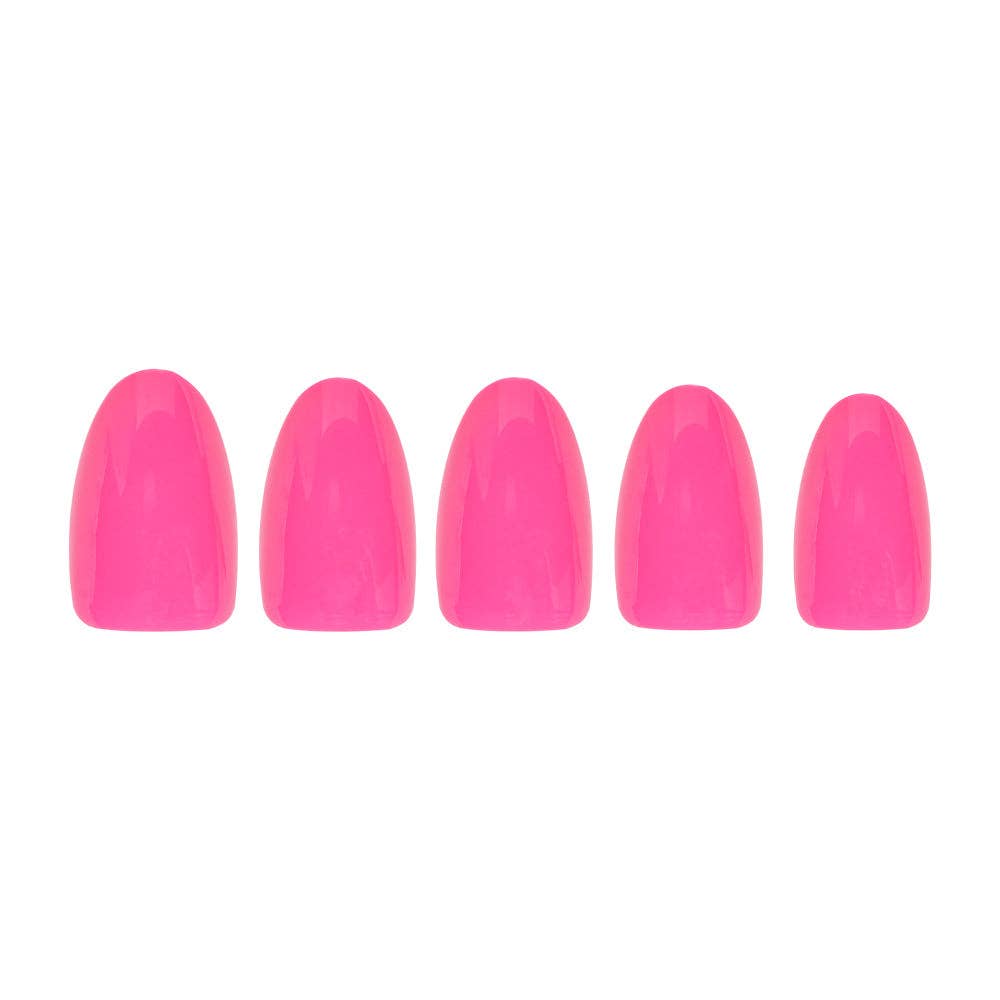 Hot Pink Press-On Nails | Solid Nails | Short Oval Length