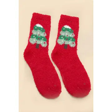 Christmas Holiday Warm Coral Fleece Fuzzy Socks