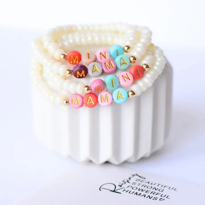 Inspirational Pearl Mama Mini Matching Mom Bracelet Jewelry