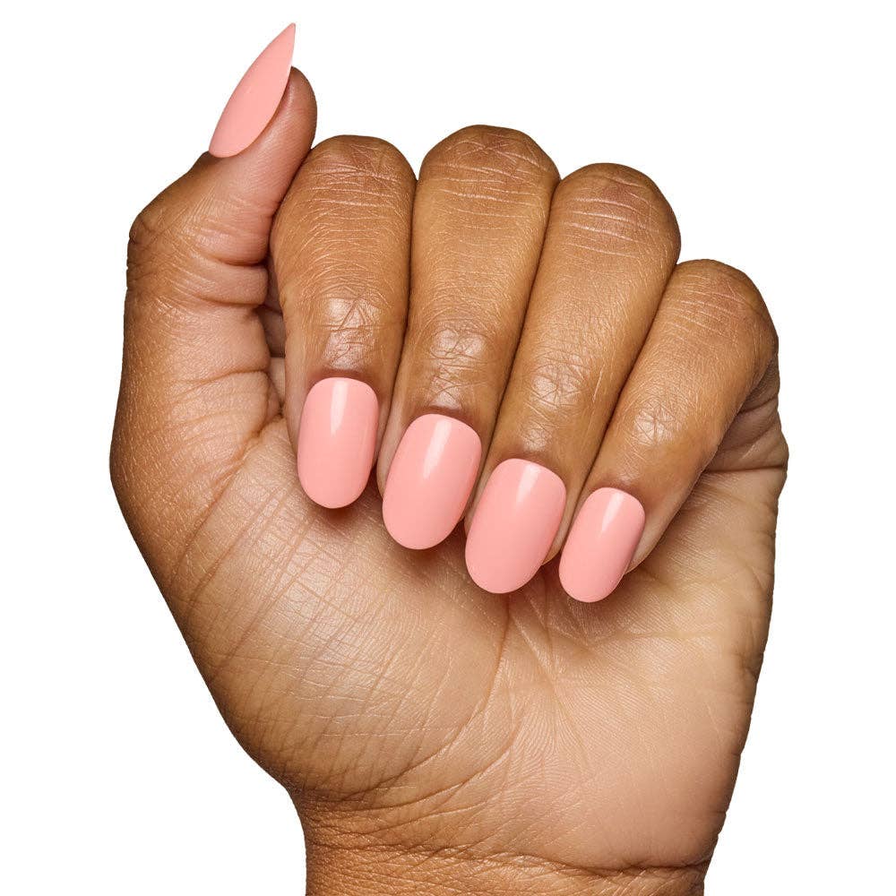 Peach Coral Press-On Nails | Short Round Solid Nail